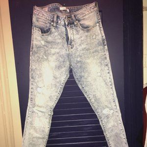 Pacsun Stacked Ripped Skinny Jeans Men's Size 29x32 Bleached Blue